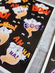 Vintage Halloween Ghost Stickers Heartline Hallmark Scrapbook New 2 Sheets #48