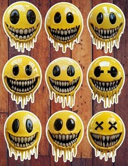 Creepy Emoji Vinyl Die Cut Stickers Set Scrapbooking Laptop Waterbottle