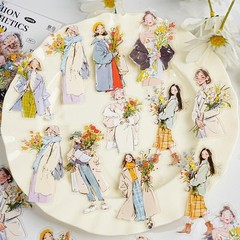 20Pcs Korean Girls Boys PET Stickers Journal Card Planner Scrapbooking Collage