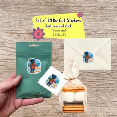 Christmas winter themed sticker seals set of 20, Christmas envelope seals