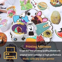 Matte White Vinyl Sticker Paper 8.5″x11″ – 50 Sheets, Waterproof for Crafting