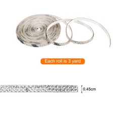 0.2 Inch Self Adhesive Rhinestone Strips 3 Yard for Crafts,Cow Pattern
