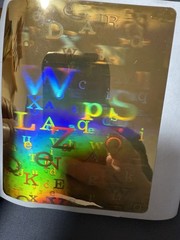 Retro Prism Hologram Alphabet Sticker Pair Vintage Rainbow Letters#12