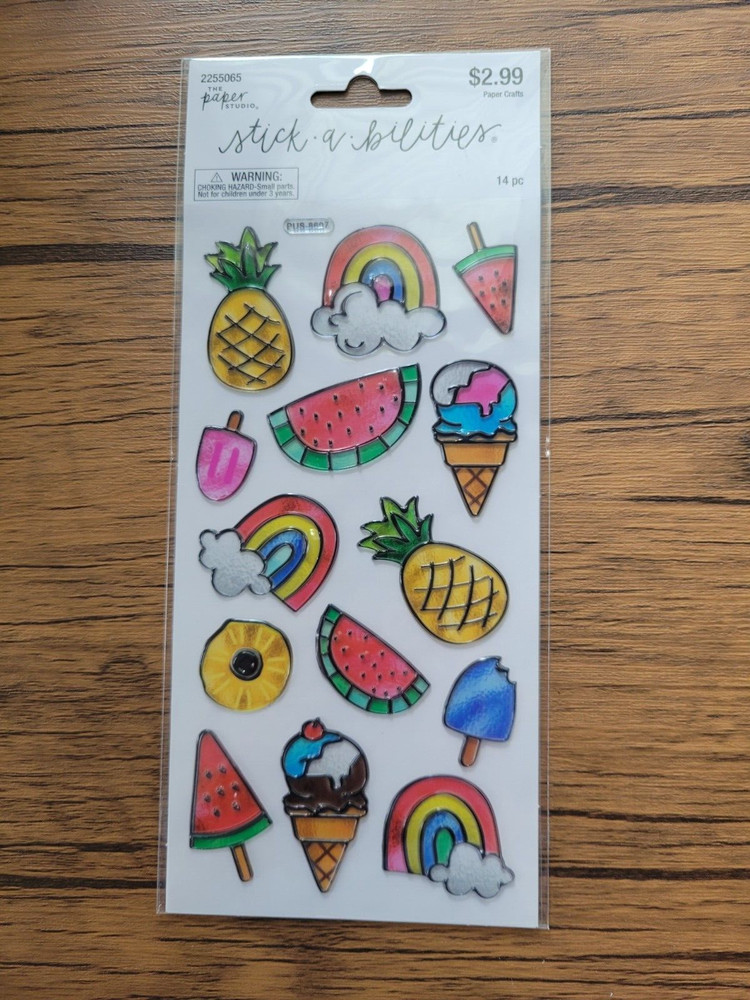 Stickabilities Translucent Summer Foods Sheet 14 pieces