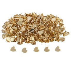 50Pcs Metal Mini Brads Handmade Decorative Heart Shaped Paper Fasteners for