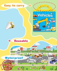 Benresive Reusable Sticker Book Vehicle