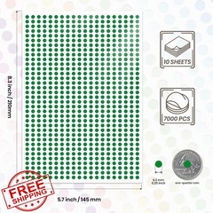 Meitaat 7000PCS Green 1/4 Inch Dot Stickers