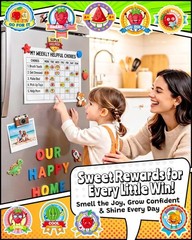 Reward Smelly Roll Stickers for 4 Rolls, 1200 PCS 4 Scent Scratch and Sniff S…