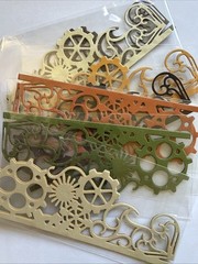 GEAR BORDER Die-Cut Embellishments(3pc)Sprocket •Cogs•Steampunk•Card Making•