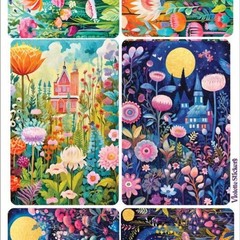 Violette Stickers – Magical Meadows – 1 Colorful Floral Sticker Sheet – Crafts