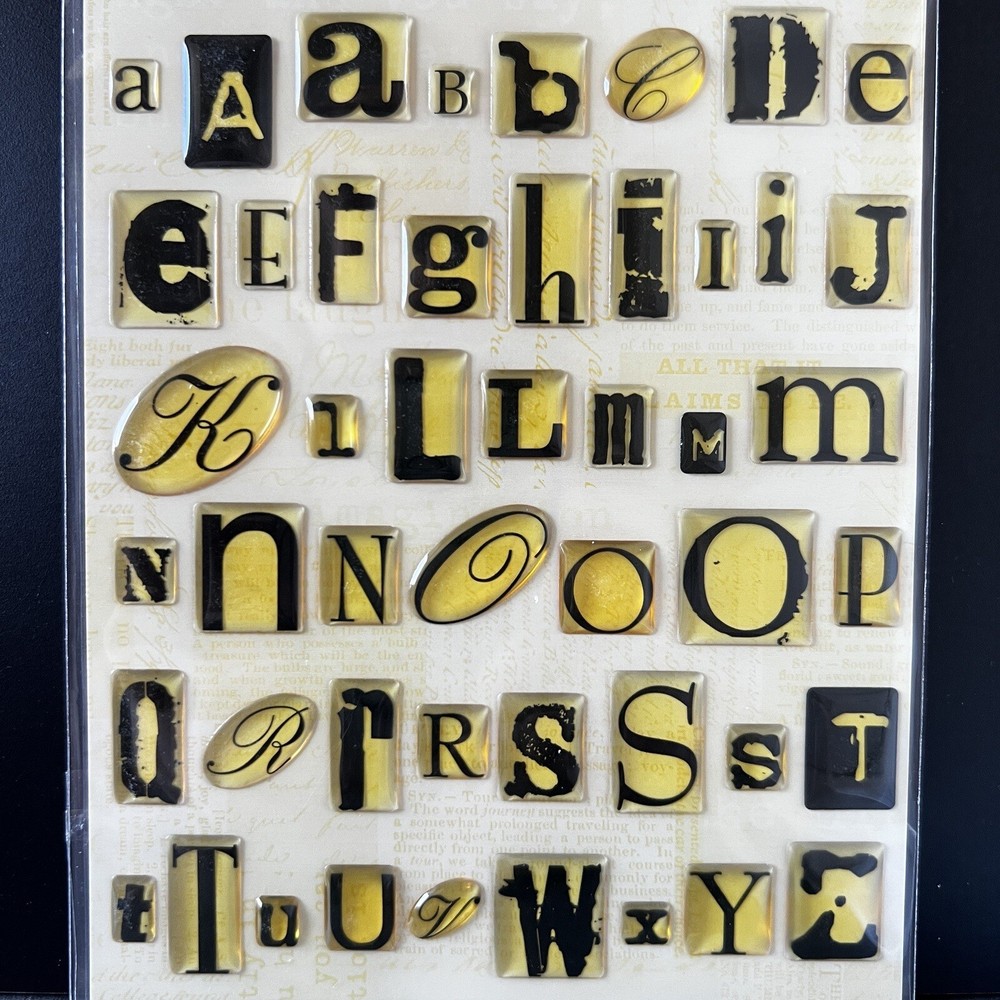 K&Company Studio K Varied Alphabet Clearly Yours Stickers Black Letters Graffiti