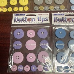 Sticko Button Ups Adhesive Buttons 5 packages different colors