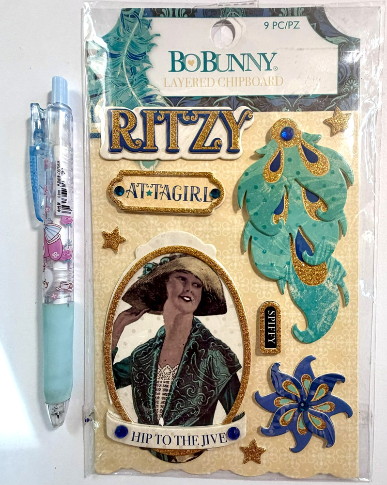 Ritzy Feathers Stickers Scrapbooking Card Journal Planner Bo Bunny