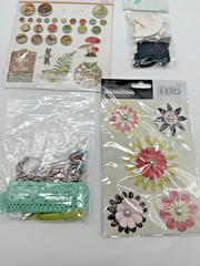 Crafting / scrapbooking embellishments Stickers Brads Flower Metal Art Mixed Lot