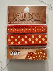 BoBunny Double Dot Burnt Orange Wrapped in Ribbon 1 Yd Each Scrapbooking Crafts
