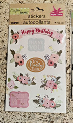 4 Crafters Square Sealed Sticker sheets florals + American Craft Evergreens