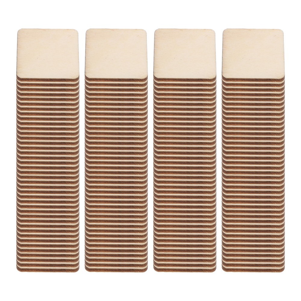 200 Pcs Square Blank Wood Pieces Unfinished Wood Slices Crafts 25 mm