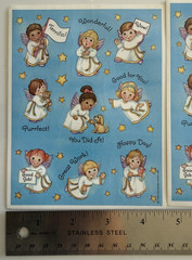 Vintage Hallmark Stickers ~ 3 Sheets~Children/cherubs/angels~Kitten~Puppy
