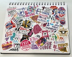 Colorful Cheerleading Stickers (Random Set of 25) for Water Bottles Laptops