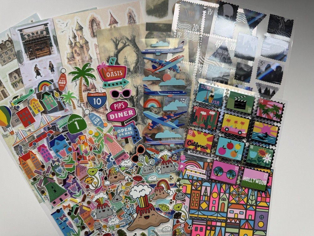 Travel, Houses, And Building Stickers, 14 Sheets, Stickiiclub And Pipsticks