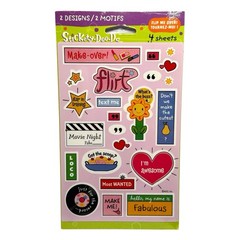 Vtg AGC Stickety-Doo-Da Stickers – Fun Girly Flirt Hearts – 1 Pack (4 Sheets)