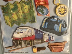 K&Company AND Dimensional – Happy Trails Passport Travel Scrapbooking Stickers