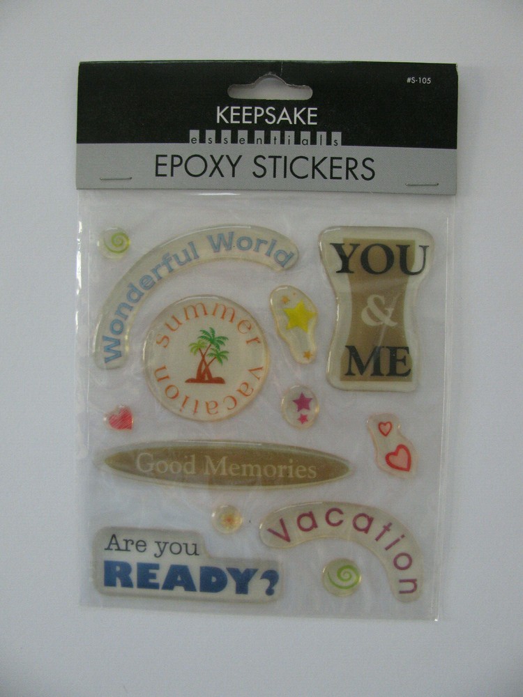 Keepsake Essentials 3D Scrapbooking Epoxy Stickers VACATION NEW IN PACKAGE