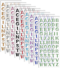 9 Sheets Glitter Alphabet Stickers, 495 Pcs 0.6″ A-Z Rhinestone Letter Stickers