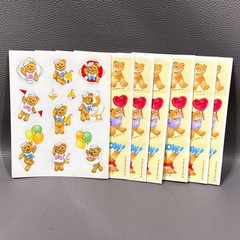VINTAGE 1983 86′ Hallmark Stickers Teddy Bears Eight Sheets NOS Sailor Teacher