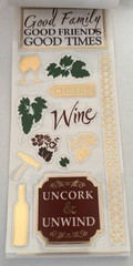 Paper House Clear Cut WINE & Friends themed sticker set~145 pcs. BNIP Nice!