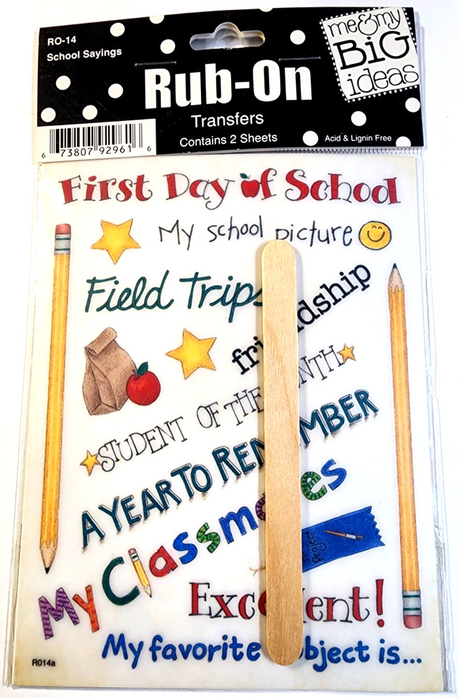 MAMBI School Rub-Ons 2 Sheets Favorite Teacher Field Trip Scrapbook Stickers