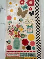 Pebbles Accent & Phrase Stickers Flowers Butterflies Enjoy Hello Scrapbooking