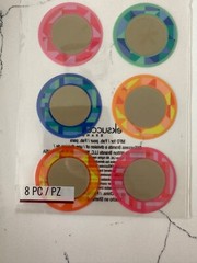 Sticko Dimensional Sticker 8 PC Scratch off Labels Blue Pink Orange Scrapbooking