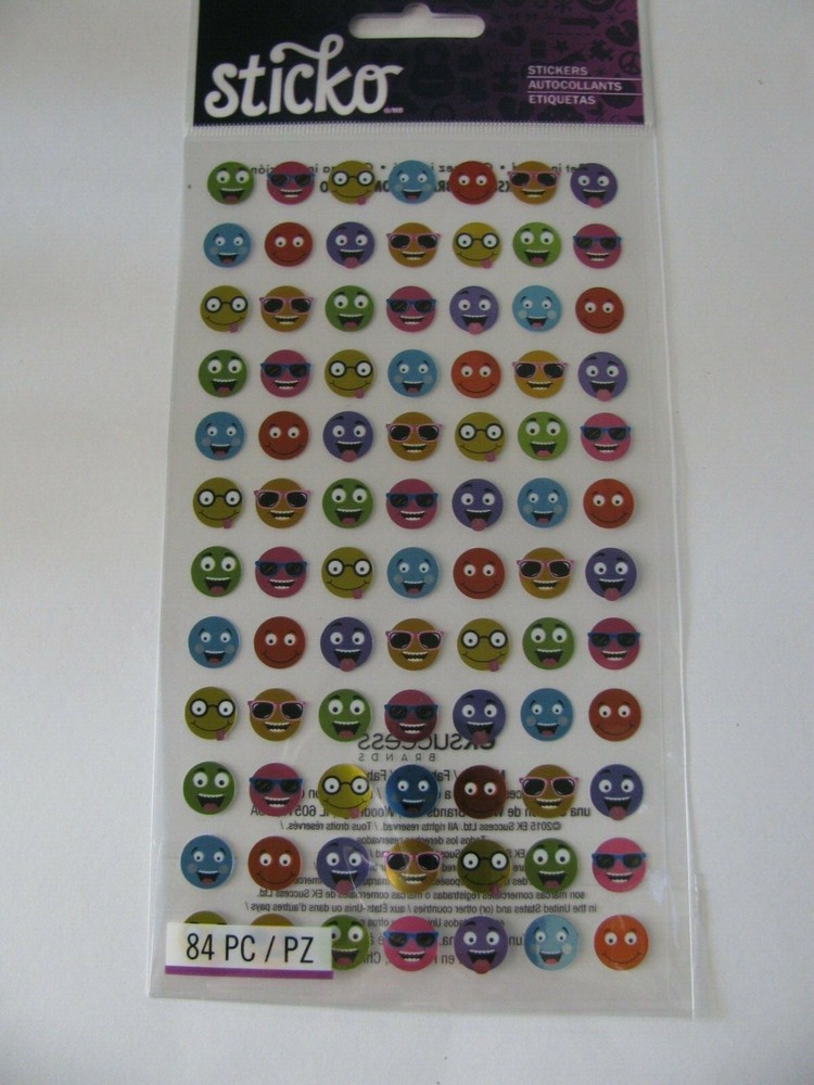 Sticko Stickers SMILEY FACES 84 Pieces NIP