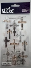 Sticko INSPIRATIONAL WORDS & CROSSES sticker set~BNIP~Rare! Quick Ship