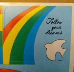 Vintage 80s RAINBOWS Stickers by Paula sun, cloud, star words rainbow stick ons