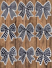Black and White Bow Die Cut Vinyl Stickers Set Scrapbooking Laptop Waterbottle