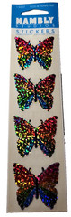 Hambly Studios Prismatic Stickers Butterflies Factory Sealed 1 Sheet NIP Bug VTG