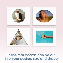 8×10 Uncut White Mat Boards Acid Free Matte Backing Boards Arts 20 Pack
