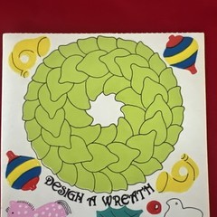Vtg RARE Maxi Activity Sheet Stickers Sandylion Design A Wreath Christmas 1984