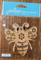 Jolees Laser Cut Wood Emb Bee 3D Job Wooden Intricate Detail Black Yellow Flower