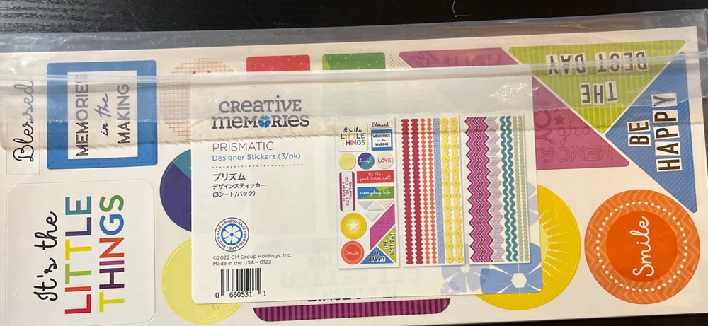 Creative Memories PRISMATIC Sticker(3) Colorful Celebrating Everyday Life. NLA