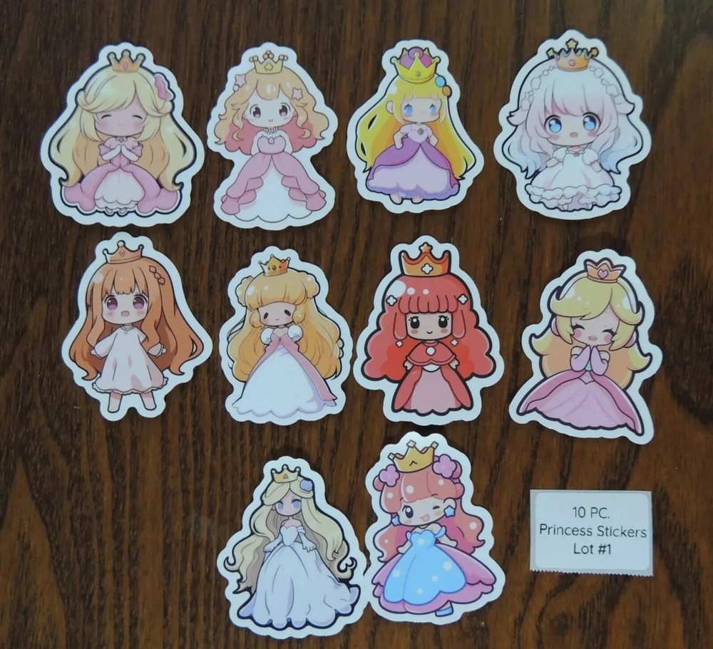 Cute or Realistic- Princess Stickers -10 PCs- 10 style options! See Description