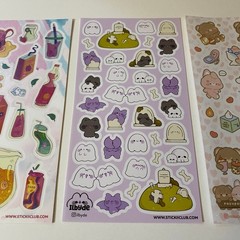 Stickii Club Stickers Set Beverages Ghosts Cute Animals