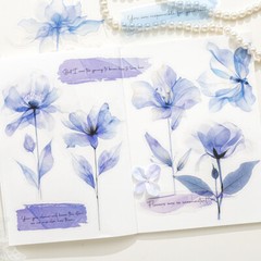 10Pcs Blooms Flowers PET Stickers Large Size Scrapbook DIY Journal Card Crafts