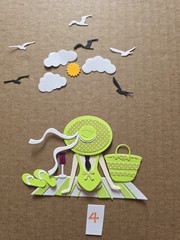 1 Summer Beach Girl Looking At Birds Cardstock Card See Pics #1-6