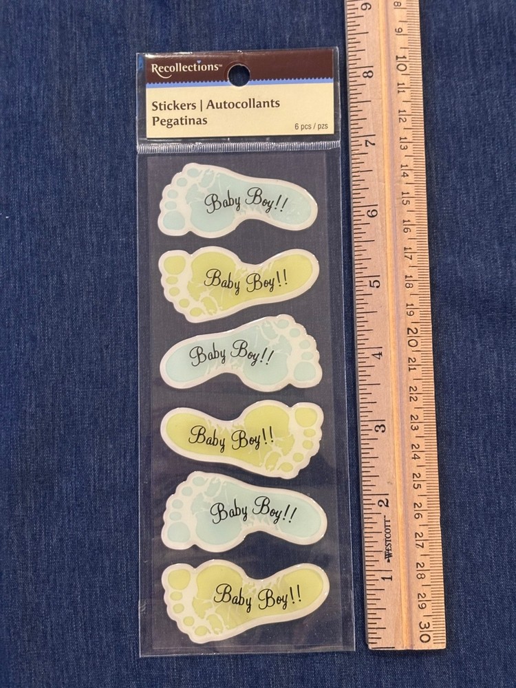 Recollections Baby Boy ~ Baby Feet ~ Epoxy Stickers