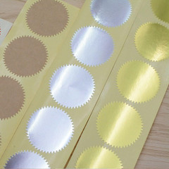 100pcs Gold Blank Embosser Stickers – 45mm Metallic Foil Embossing Stickers with