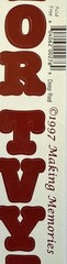 DEEP RED 3/4” ALPHABET Stickers(2 sheet)Making Memories •Letters•Number•Words