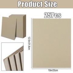 25 Sheets 12.5×10″ Book Board 2 mm 80 PT for Book Binding Thick Grey Board fo…